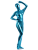 Faschingskostüm glänzend metallisch Zentai Anzüge für Frauen in Himmel hellblau