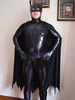 Faschingskostüm glänzend metallisch Zentai Batman gezackt für Männer & Frauen in Schwarz