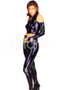 Faschingskostüm Glänzendes Catsuit in Schwarz