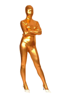 Faschingskostüm Glänzendes Metallic-Zentai in Golden