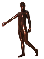 Faschingskostüm Glänzendes Metallic-Zentai Suit in Bronzefarbe