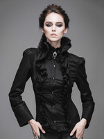 Faschingskostüm Gothic Top Retro Blusen Frauen Baumwolle Langarm Rüschen Karneval Kostüm Top Karneval Kostüm