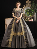 Faschingskostüm Grau Retro Kostüme Frauen Spitze Blumen Marie Antoinette Kostüm Kleid
