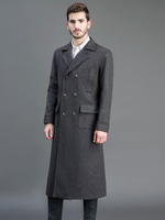 Faschingskostüm Grauer Vintage Mantel Zweireihiger Aristokrat Holmes Retro Kostüme für Herren Karneval Kostüm Karneval Kostüm