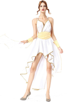 Faschingskostüm Griechische Göttin Karneval Kostüm Rüschen High Low White Woman Kleid Karneval Urlaub Kostüme Karneval Kostüm