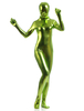 Faschingskostüm Grün glänzend metallisch Cosplay Zentai Anzüge für Frauen