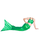 Faschingskostüm Grün glänzend metallisch Schwanz Mermaid Tier Zentai