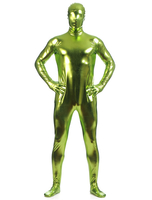 Faschingskostüm Grün glänzend metallisch Zentai Anzüge für Männer