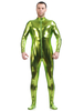 Faschingskostüm Grüne Zipper glänzend metallisch Cosplay Zentai Anzug für Männer