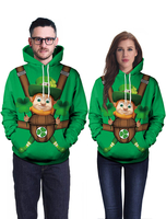 Faschingskostüm Grüner Hoodie St. Patricks Day Clover - bedrucktes irisches Unisex-Sweatshirt mit Kapuze Karneval Kostüm Karneval Kostüm