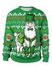 Faschingskostüm Grünes Sweatshirt St. Patricks Day 3D gedruckt Klee Pullover Unisex Irish Longsleeve Karneval Kostüm Karneval Kostüm