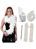 Faschingskostüm Große Gatsby Accessoires Retro Flapper Stirnband 1920er Jahre Mode Federn Perlen Halskette Tabakpfeife Handschuhe Set Karneval Kostüm