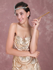 Faschingskostüm Große Gatsby Flapper Kleid der 1920er Jahre Vintage Kostüm Damen Pailletten Gold Maxi-Kleid11