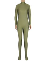 Faschingskostüm Gurke grün Zentai schlank Fit Spandex-Overall für Damen