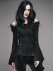 Faschingskostüm Halloweem Gothic Kostüm Frauen Langarm Schulterfrei Jacquard Top Karneval Kostüm