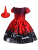 Faschingskostüm Halloween Kostüme für Kinder Castle Bat Oragnge Red Skater Dress Karneval Kostüm
