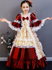 Faschingskostüm Halloween-Kostüme für Kinder Lace Ruffle Burgund Royal Kids Dress Karneval Kostüm