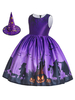 Faschingskostüm Halloween Kostüme für Kinder Print Purple Kid Skater Dress Karneval Kostüm