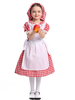 Faschingskostüm Halloween Kostüme für Kinder Red Maid Cotton Kids Unterkörper Schürze Hut Karneval Kostüm Karneval Kostüm