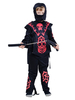 Faschingskostüm Halloween Kostüme für Kinder Schwarze Ninja Print Hose und Mantel Karneval Kostüm