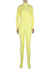 Faschingskostüm Helle gelbe Zentai schlank Fit Spandex Jumpsuit für Frauen