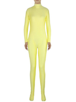 Faschingskostüm Helle gelbe Zentai schlank Fit Spandex Jumpsuit für Frauen