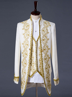 Faschingskostüm Herren Vintage Kostüm Aristocrat Style Blazer Prince Charming Jacke mit Weste und Hose 3 Stück Kostüme Karneval Kostüm Karneval Kostüm