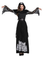 Faschingskostüm Hexe Kostüm Karneval Kostüm Corpse Bride Kleider Set für Frauen Karneval Kostüm