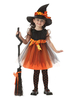 Faschingskostüm Hexe Kostüm Kinder Karneval Orange Tüll Kleider und Hut für kleine Mädchen Karneval Kostüm Karneval Kostüm