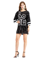Faschingskostüm Hip Hop Dance Kostüm Pailletten Nummer Glitter Schwarzes Übergroßes Tanzkleid Karneval Kostüm Karneval Kostüm