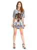 Faschingskostüm Hip Hop Dance Kostüm Pailletten Tigerkopf Glitter Silber Shift Tanzkleid Karneval Kostüm Karneval Kostüm