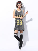 Faschingskostüm Hip Hop Dance Kostüme Brief Pailletten Frauen Street Dancing Kostüm Karneval Kostüm