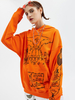 Faschingskostüm Hip Hop Dance Kostüme Skull Print Baumwolle Orange Sweatshirt Street Dancing Kostüm Karneval Kostüm