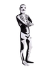 Faschingskostüm Hochwertiger Elastan Skelett Zentai in Weiß und Schwarz