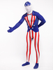 Faschingskostüm Hochwertiger Unisex Elastan Zentai mit Nationalflaggemuster
