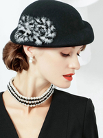 Faschingskostüm Hut Kostüm in Schwarz Accessoires Wolle für Damen mit Hut