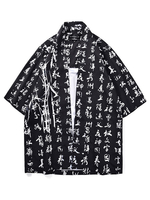 Faschingskostüm Japanes Kostüme Schwarz Kimono-Polyester-Faser Top Muster Oriental Top Adult Urlaub Kostüme Karneval Kostüm