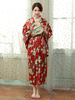 Faschingskostüm Japanische Kostüme für Erwachsene Rotes Kimono-Polyester-Satin-Kleid Orientalische Feiertagskostüme Karneval Kostüm