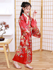 Faschingskostüm Japanische Kostüme für Kinder Rotes Kimono-Polyester-Satin-Kleid Orientalische Feiertagskostüme Karneval Kostüm