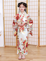 Faschingskostüm Japanische Kostüme Kinder Kimono Weißes Polyester Kleid Orientalische Damen Set Urlaub Kostüme Karneval Kostüm
