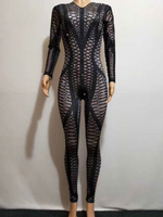 Faschingskostüm Jazz Dance Kostüm Frauen Schwarz Lange Ärmel Jumpsuits Karneval Kostüm Karneval Kostüm