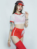 Faschingskostüm Jazz Dance Kostüme Damen Semi Sheer Crop Top Mit Shorts 2 Stück Tanzen Wear Karneval Kostüm Karneval Kostüm
