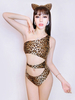 Faschingskostüm Jazz Dance Kostüme Frauen Leopardenmuster Ausschnitt Overall One Piece Dancing Wear Karneval Kostüm Karneval Kostüm