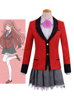 Faschingskostüm Kakegurui Zwanghafte Spieler Yumemite Yumemi Karneval Kostüm Cosplay Kostüm Schulmädchen Uniform Anime Version Karneval Kostüm