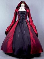 Faschingskostüm Karneval Barock Kleid Langarm Lolita Hexe Kleid
