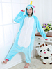 Faschingskostüm Karneval Einhorn kostüm Tierkostüme Pyjama Einhorn Onesie Light Sky Blue Flanell Tier Nachtwäsche mit Reißverschluss zurück Karneval Kostüm