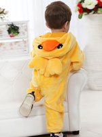 Faschingskostüm Karneval Ente Kigurumi Kostüme Flanell Overall Pyjama niedliche Tier Nachtwäsche In Gelb für Kleinkind