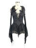 Faschingskostüm Karneval Gothic Kostüm Frauen Schwarz Jacquard Retro Langarm Top Karneval Kostüm