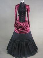 Faschingskostüm Karneval Gothic Victorian Klassisch Lolita lange Ballkleid Kleid in Rot