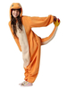 Faschingskostüm Karneval Kigurumi Pyjamas Pokemon Glumanda Strampelanzug für Erwachsene Fleece Flanell Kostüm